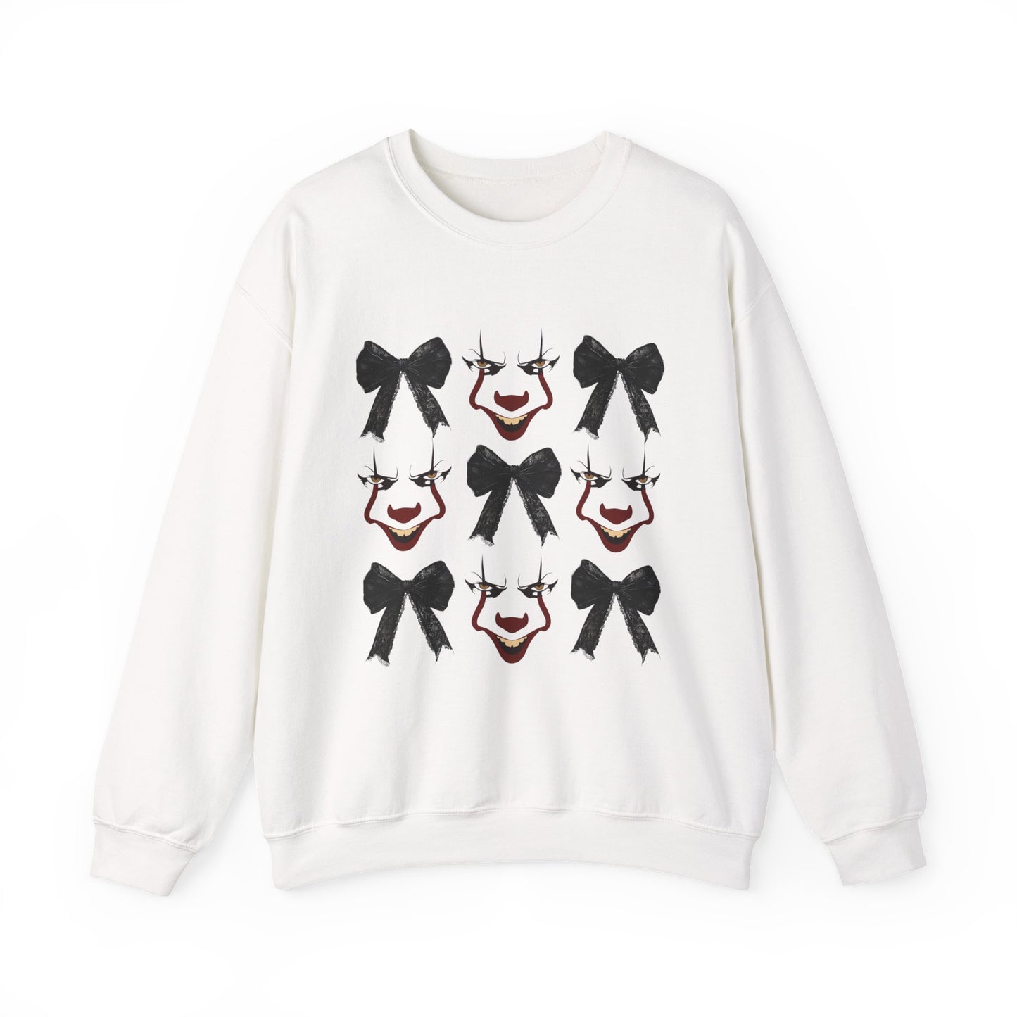 Creepy Clown Sweatshirt - Unisex Heavy Blend, Halloween Cozy Wear, Horror Movie Fan Gift, Autumn Casual Style, Fun Costume Addition