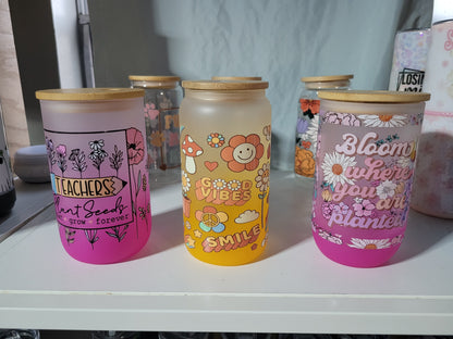 Assorted glass tumblers