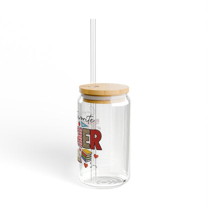 Teacher Sipper Glass - "Cupid's Favorite" 16oz